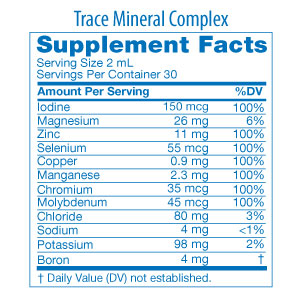 Trace Mineral Complex Facts Panel
